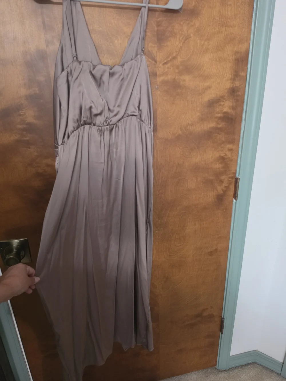 Abercrombie & Fitch Taupe Maxi Wrap Dress